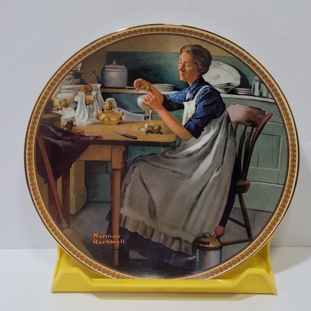 Norman Rockwell "Working In The Kitchen" Decorative Plate